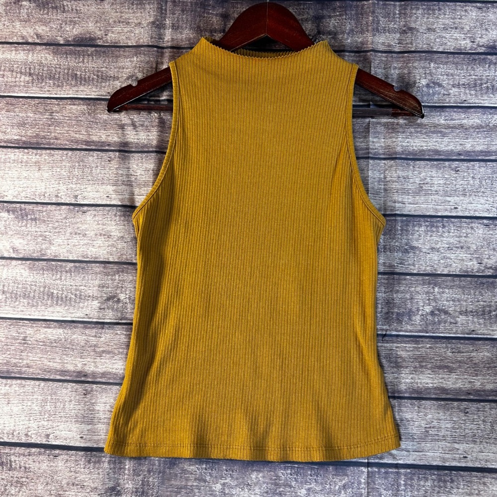 Maeve by Anthropologie Burnt Orange Ribbed Mock Neck Sleeveless Tank Top XS